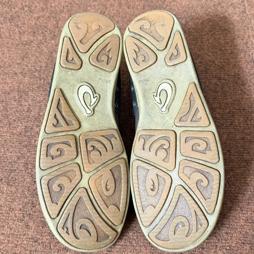 OluKai Nohea Moku Mens 10 Gray Mesh Water Ready Boat Shoes Sneakers Drop-In Heel